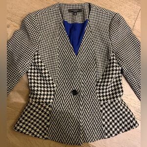 NWOT Ann Taylor Houndstooth Peplum Jacket, size 0P